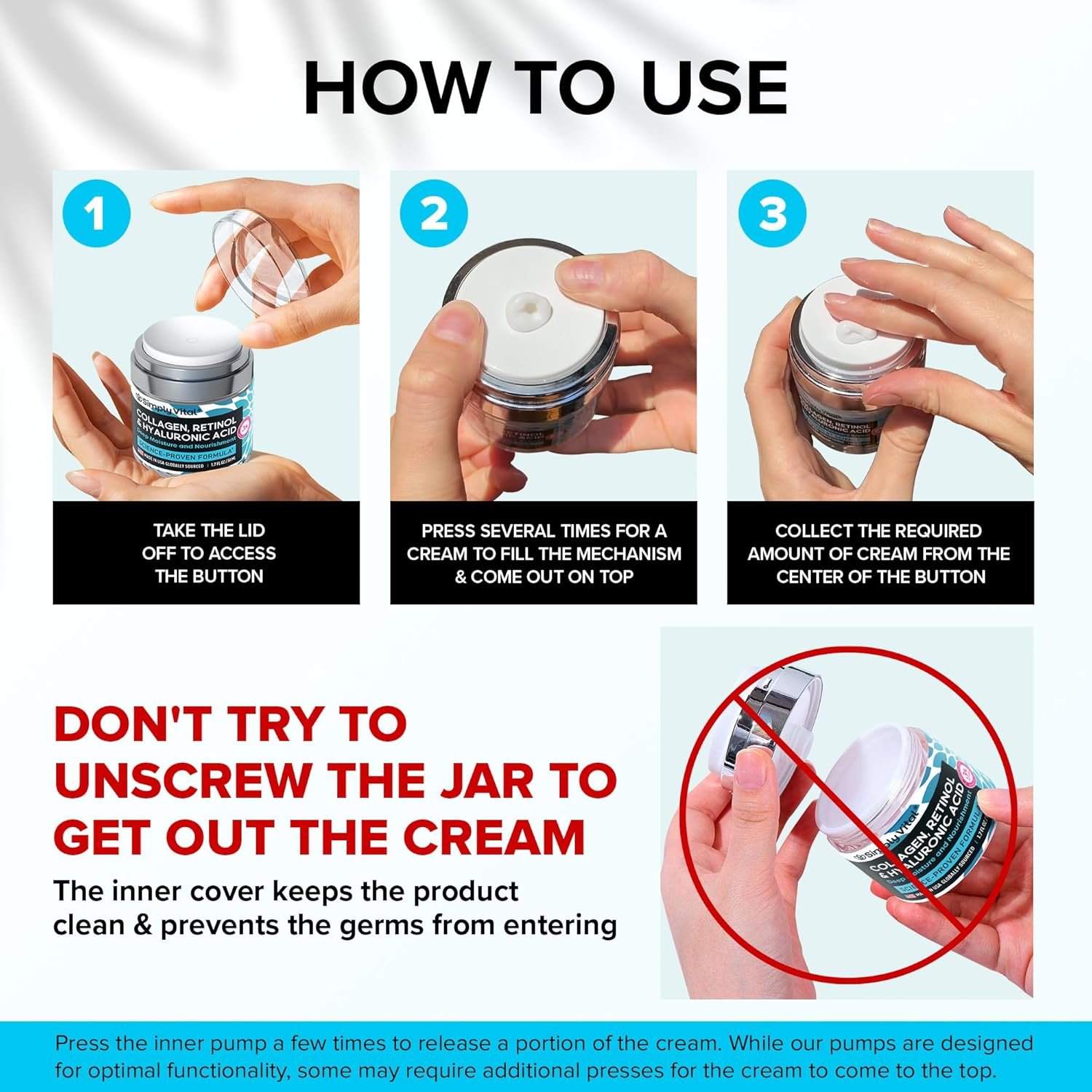 simplyvital collagen, retinol & hyaluronic acid cream anti aging face moisturizer for face, firming skin care neck & décolleté made in usa, daily moisturizer face cream day & night 1.7 fl.oz. simplyvital collagen, retinol & hyaluronic acid cream anti aging face moisturizer for face, firming skin care neck & décolleté made in usa, daily moisturizer face cream day & night 1.7 fl.oz.